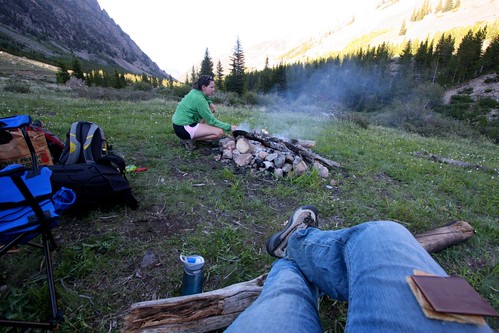 fire, smores, chairs, trees, creek, mountains, water, camping