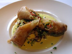 canoe restaurant - shrimp spring rolls by foodiebuddha
