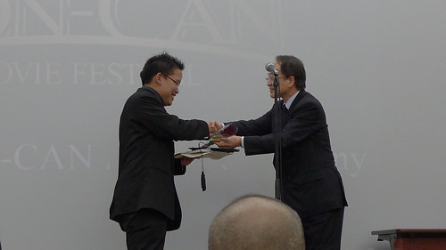Receiving the Grand Prix award