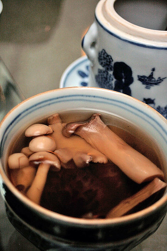 Vegetarian Buddha Jumps Over the Wall - Double-boiled mushroom soup that's really potent