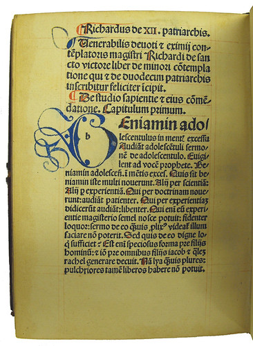Decorated initial from Richardus de Sancto Victore: De arca mystica ... 