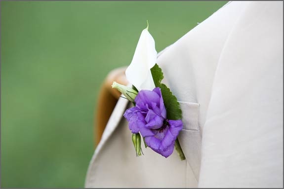 Purple Groom Buttonhole