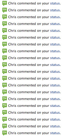Chris commented on my status.