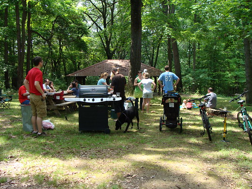 Folks hanging out at Silas's picnic