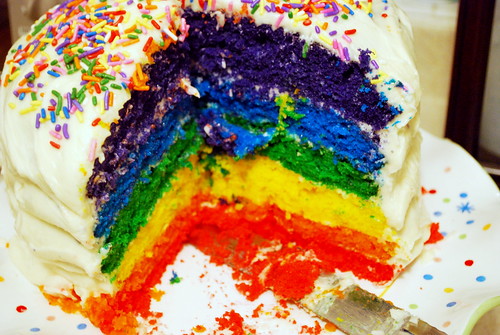 Back to School Rainbow Cake