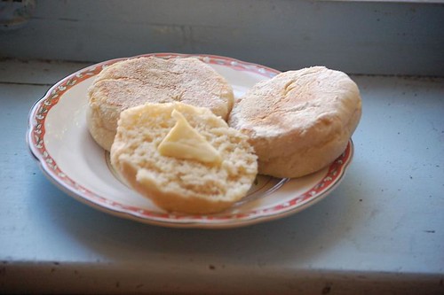 English muffins with butter