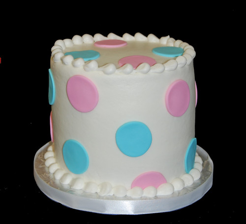 gender reveal cake - pink or blue
