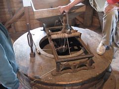 Hopper, shoe, millstone and bell