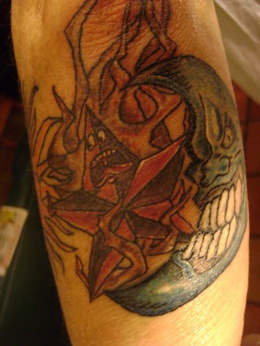 moon and star tattoo by tatzbyjustin. Justin at Kats Like Us Tattoos