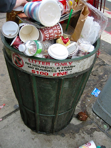  Overflowing Trash Can ~ New York City ~ November 23, 2009 