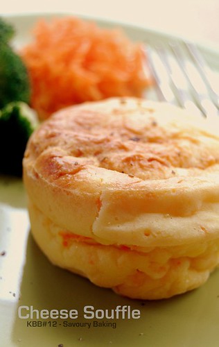 Cheese souffle with broccoli & carrot