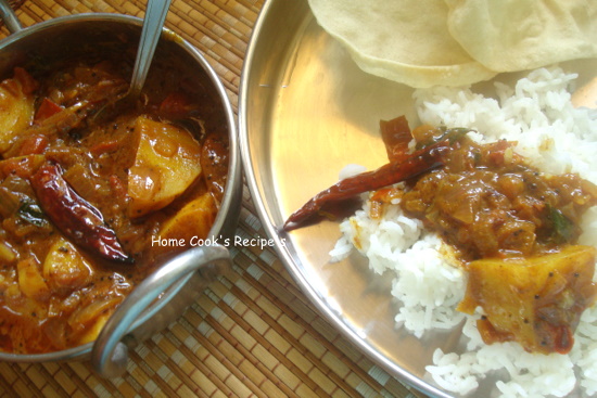 Spicy Potato Curry with Rice