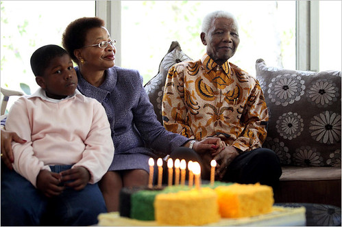 Former South African President and ANC leader Nelson Mandela along with his wife Graca Machel and his grandson. by Pan-African News Wire File Photos