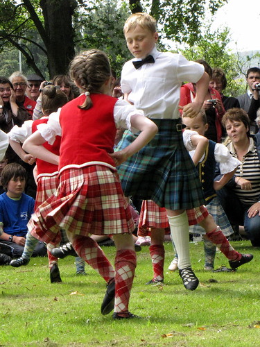 At the Huntly mini-tattoo, youngsters dancing