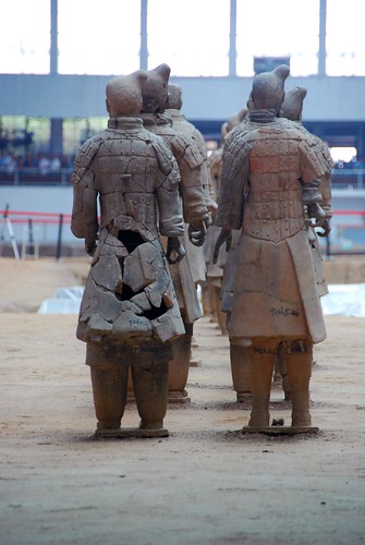 reconstructed army of terra cotta soldiers, xian