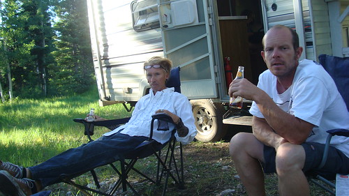 Greg & Steve relax with a beer.