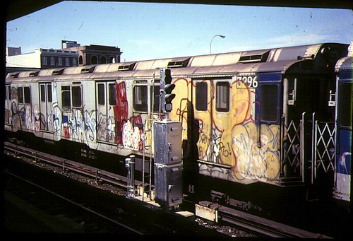 Old NYC graffti subway car by bernard chatreau