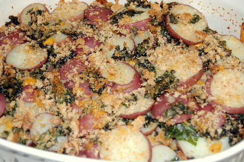potato and kale gratin