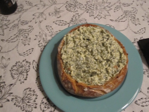 Spinach dip at Geneviève's baby shower