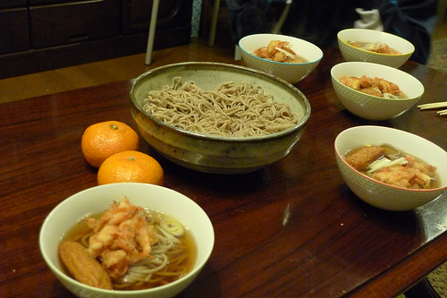 New Year soba is served