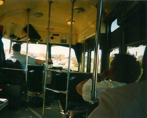 Riding onboard the yellow PCC electric streetcar.  Kenosha Wisconsin USA. October 2003. by Eddie from Chicago