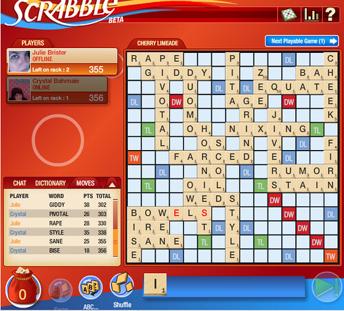 scrabble that turned against us.