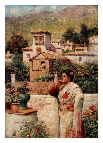 047-Granada-un rincon en el barrio antiguo-Southern Spain 1908- Trevor Haddon