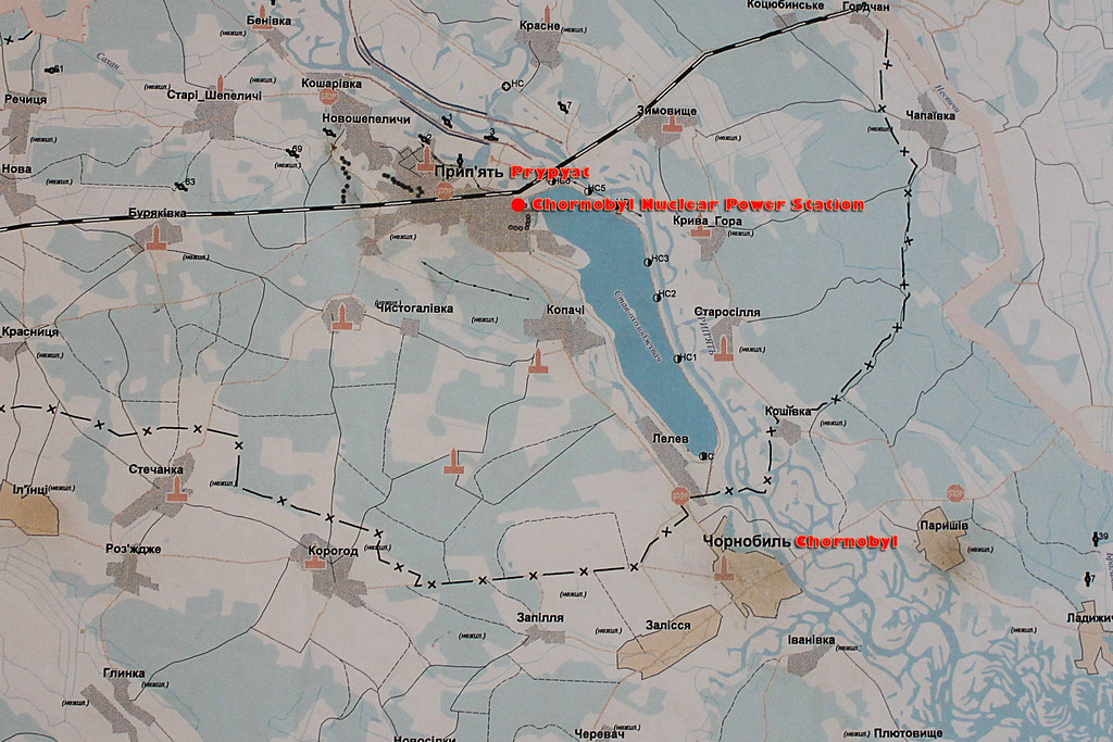 Map of Prypyat and Chornobyl