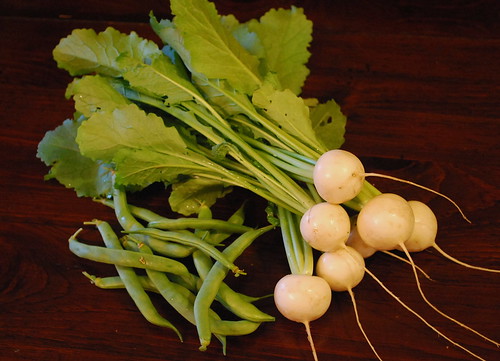 hakurei turnips and green beans
