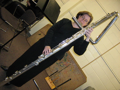 Contrabass flute in the Woodbridge Flute Chorus