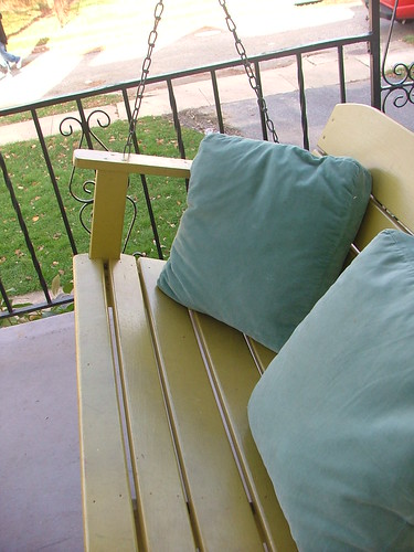 green porch swing