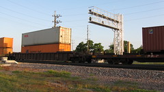 Eastbound Canadian Pacific intermodal transfer train. Franklin Park Illinois. August 2009.