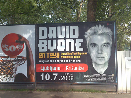 David Byrne. Ljubljana, Slovenia. Poster.