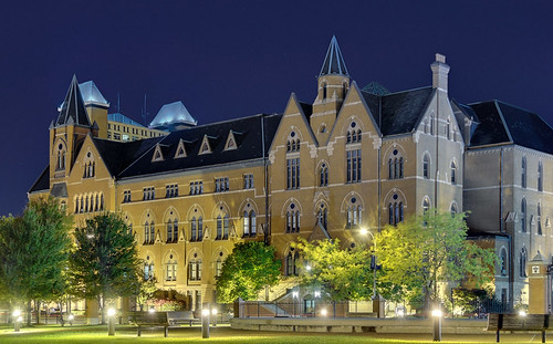 DuBourg Hall, Saint Louis University, in Saint Louis, Missouri, USA - view at night