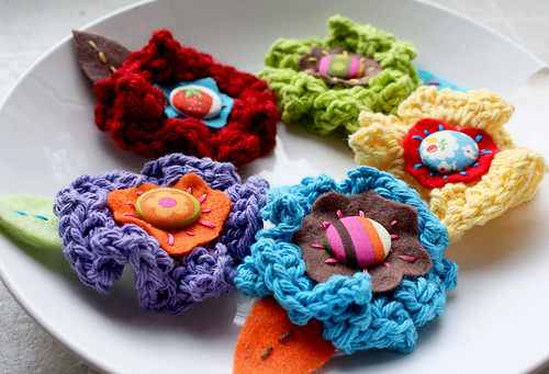 Bright Happy Crocheted Flowers