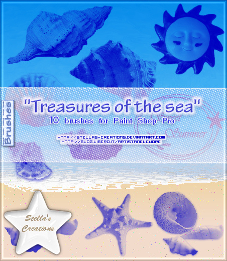 Treasures of the sea Brushes - © Blog Stella's Creations: http://sc-artistanelcuore.blogspot.com
