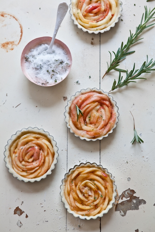 White Peach Tartelettes With Rosemary Sugar