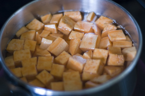 parboiling sweet potatoes