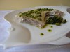 Swordfish with pistachio and basil pesto