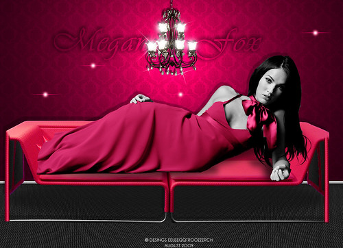 Megan Fox Leather Couch. Megan Fox - Couch