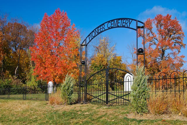 Pioneer Cemetery in the Fall by Crown Hill Cemetery