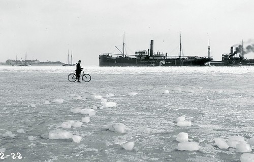 Bicycle on Winter Ice in 1922