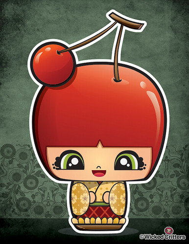 Kawaii: Cherry Pie Kokeshi Doll (by Wicked Critters)