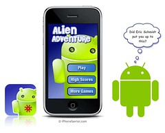 Alien Challenge iPhone App (looks a lot like Google Android logo)