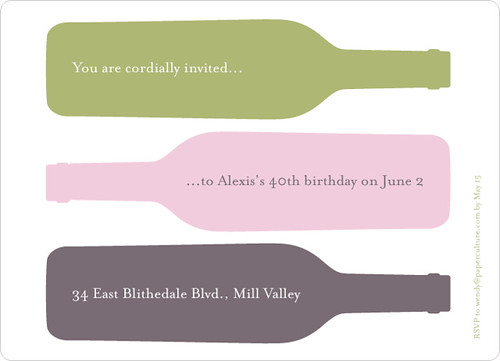 Party Invitation - Fine Wine, Fine Time by Paper Culture.
