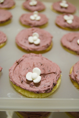 white chocolate mud cupcakes with blackberry buttercream frosting 3