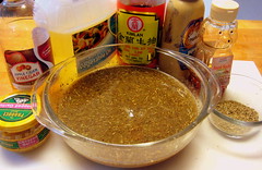 Ingredients for Tangy Mustard Pork Chop marinade