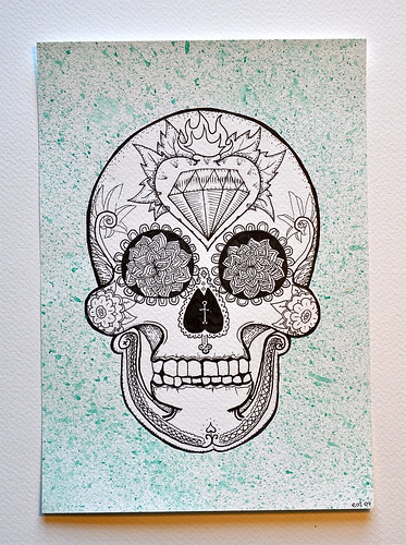 day of dead skull drawing. day of dead skull face paint.