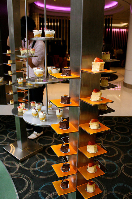 Desserts perched and suspended