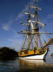 Lady Washington anchored at Sucia Island